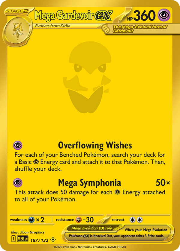 Mega Gardevoir ex 187/132 from Mega Evolution (MEG) - Mega Hyper Rare English Pokémon TCG single card