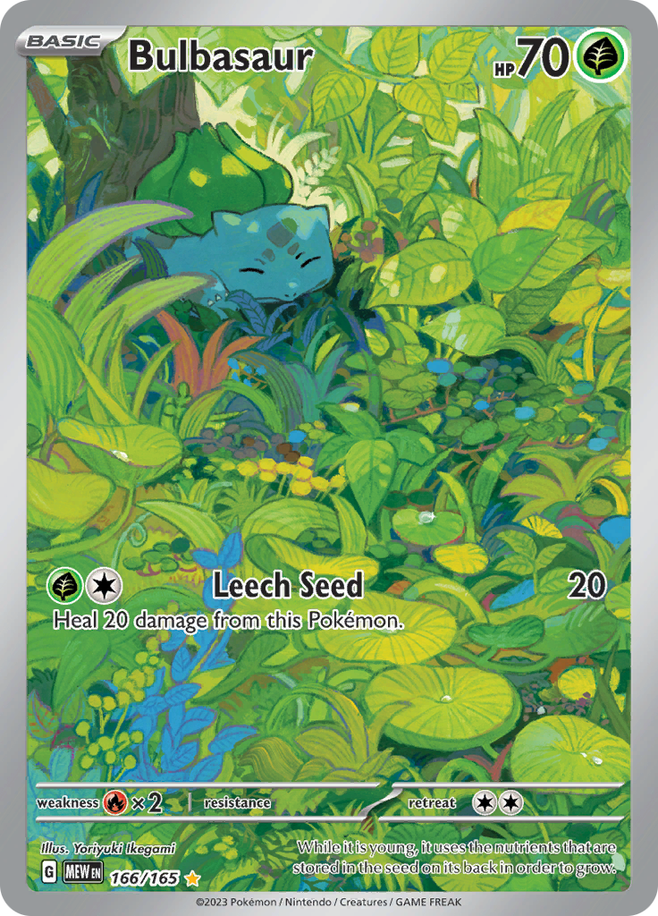 Bulbasaur 166/165 from Pokémon 151 (MEW) - Illustration Rare English Pokémon TCG single card