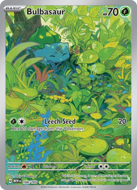 Bulbasaur 166/165 from Pokémon 151 (MEW) - Illustration Rare English Pokémon TCG single card