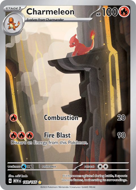 Charmeleon 169/165 from Pokémon 151 (MEW) - Illustration Rare English Pokémon TCG single card