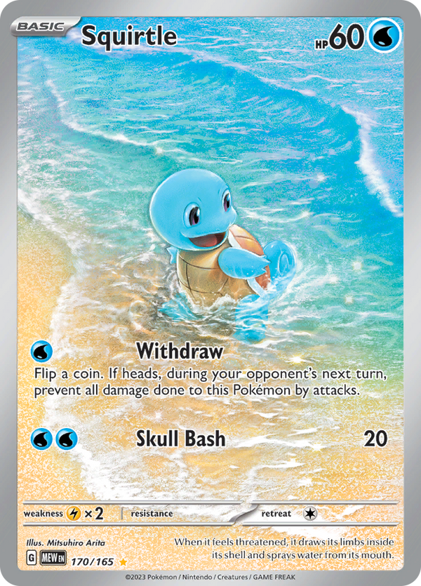 Squirtle 170/165 from Pokémon 151 (MEW) - Illustration Rare English Pokémon TCG single card