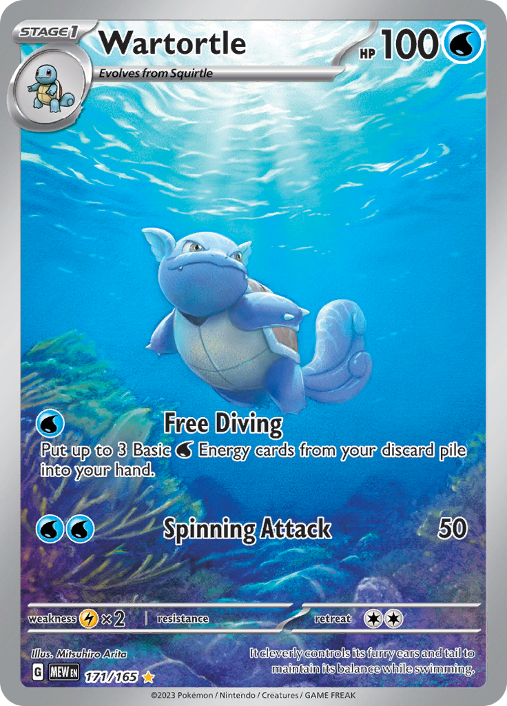 Wartortle 171/165 from Pokémon 151 (MEW) - Illustration Rare English Pokémon TCG single card