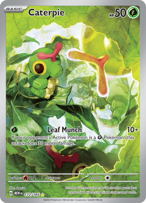 Caterpie 172/165 from Pokémon 151 (MEW) - Illustration Rare English Pokémon TCG single card