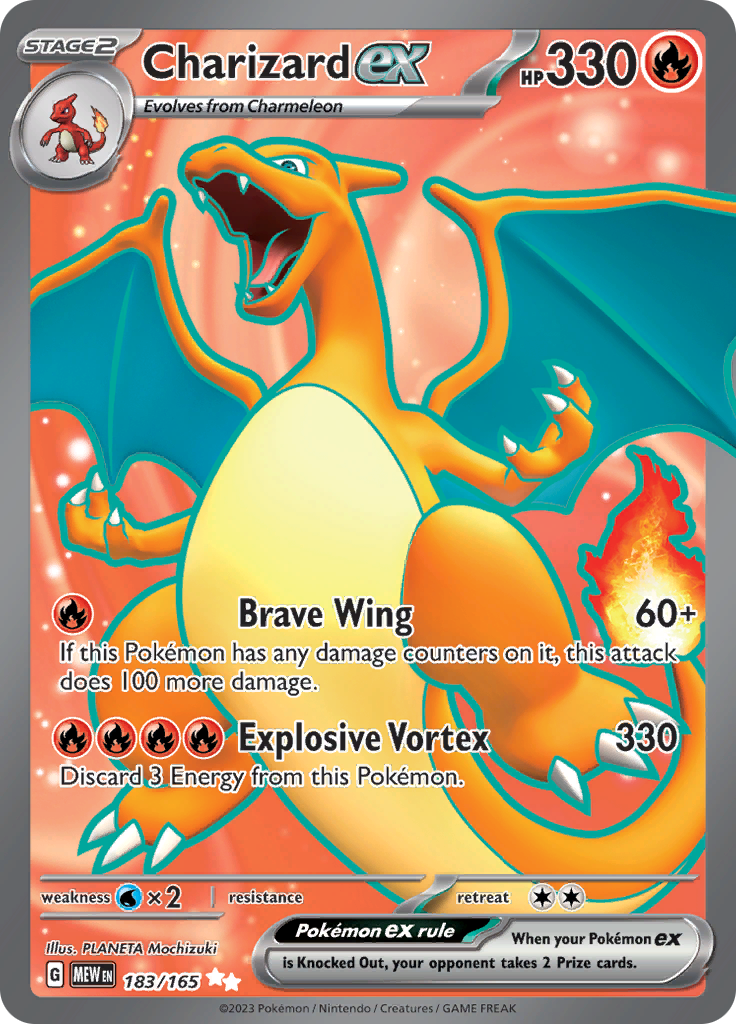 Charizard ex 183/165 from Pokémon 151 (MEW) - Ultra Rare English Pokémon TCG single card