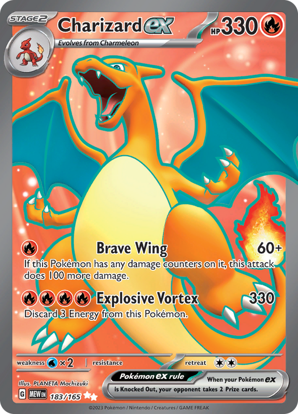Charizard ex 183/165 from Pokémon 151 (MEW) - Ultra Rare English Pokémon TCG single card