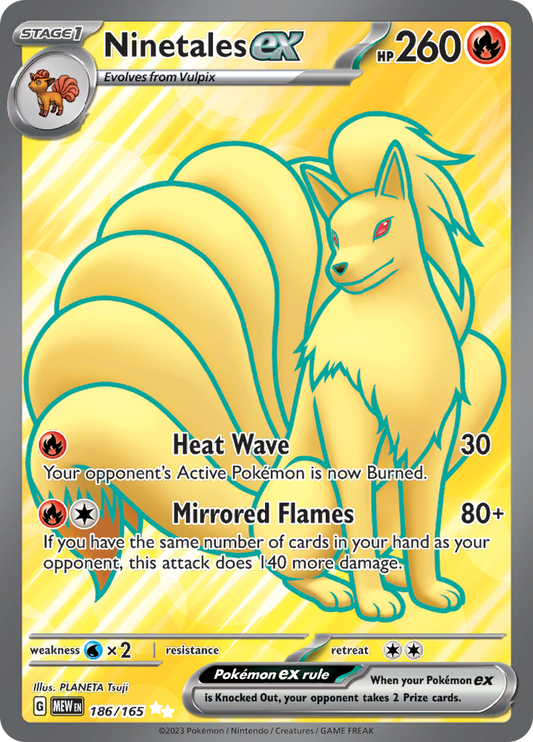 Ninetales ex 186/165 from Pokémon 151 (MEW) - Ultra Rare English Pokémon TCG single card