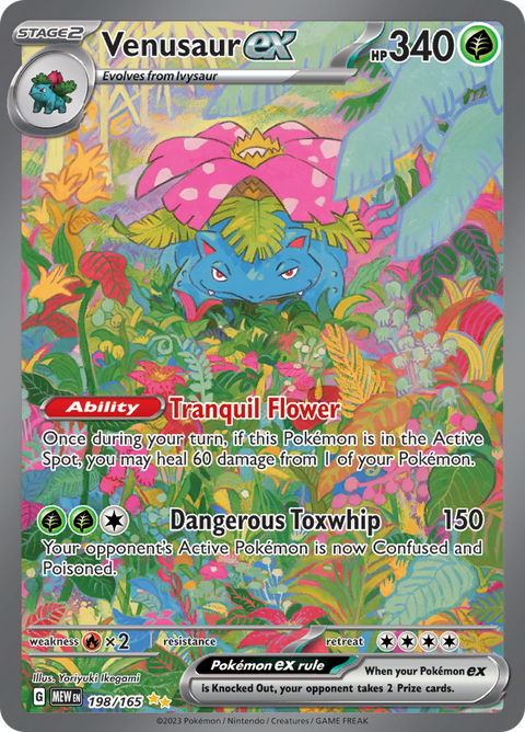 Venusaur ex 198/165 from Pokémon 151 (MEW) - Special Illustration Rare English Pokémon TCG single card