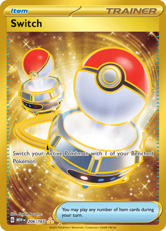 Switch 206/165 from Pokémon 151 (MEW) - Hyper Rare English Pokémon TCG single card