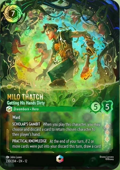 Milo Thatch - Getting His Hands Dirty (012-230) - Set 12: Wilds Unknown - Disney Lorcana Enchanted