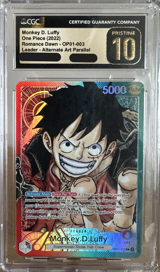Monkey D. Luffy (OP01-003) OP01 Leader Alt Art (AA) CGC 10