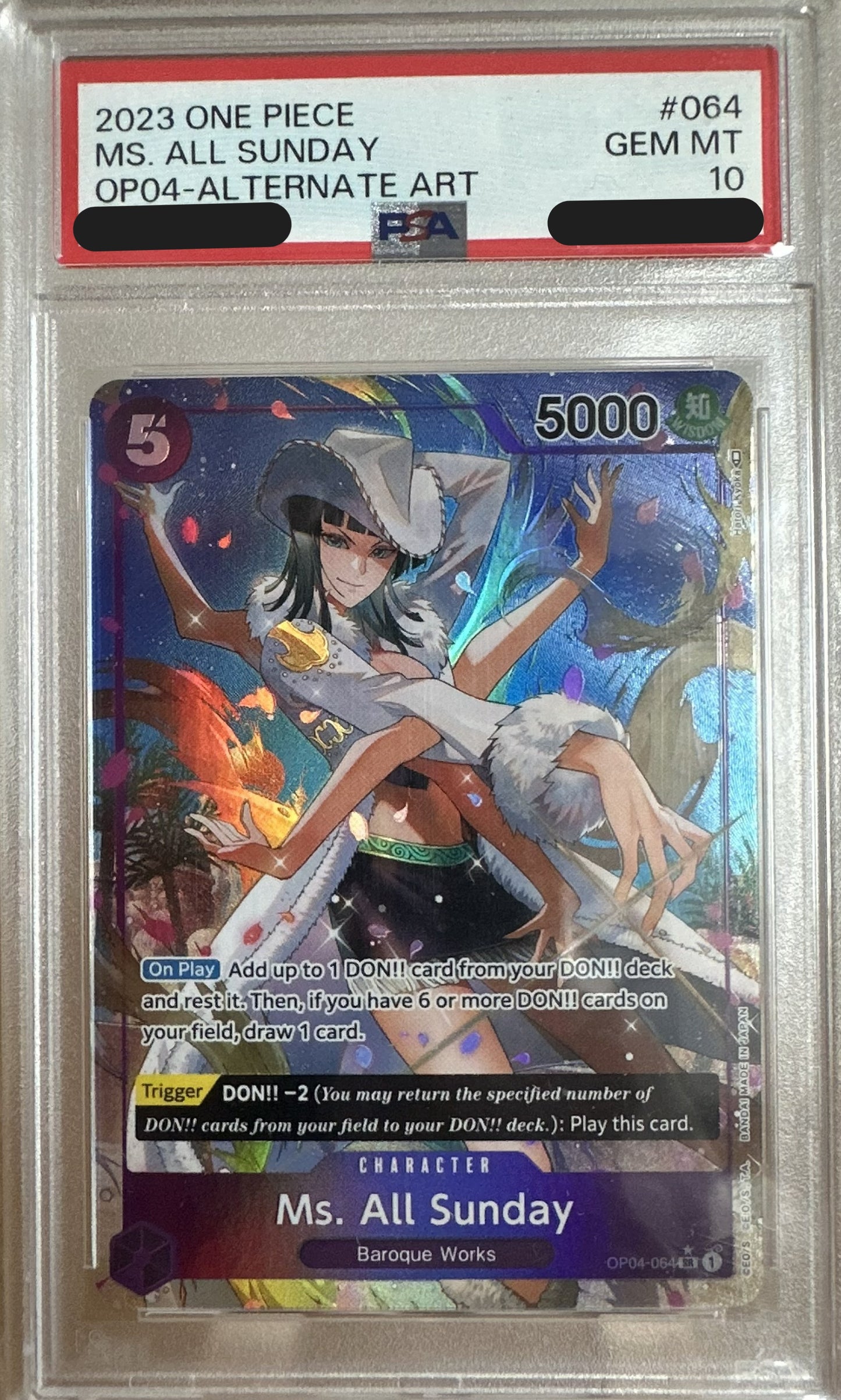 Ms. All Sunday (OP04-064) OP04 Alternate Art PSA 10