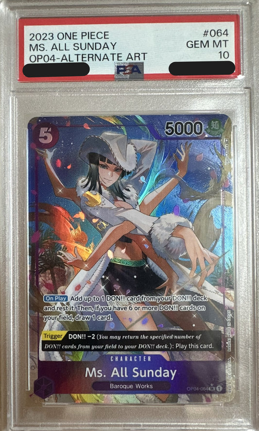 Ms. All Sunday (OP04-064) OP04 Alternate Art PSA 10