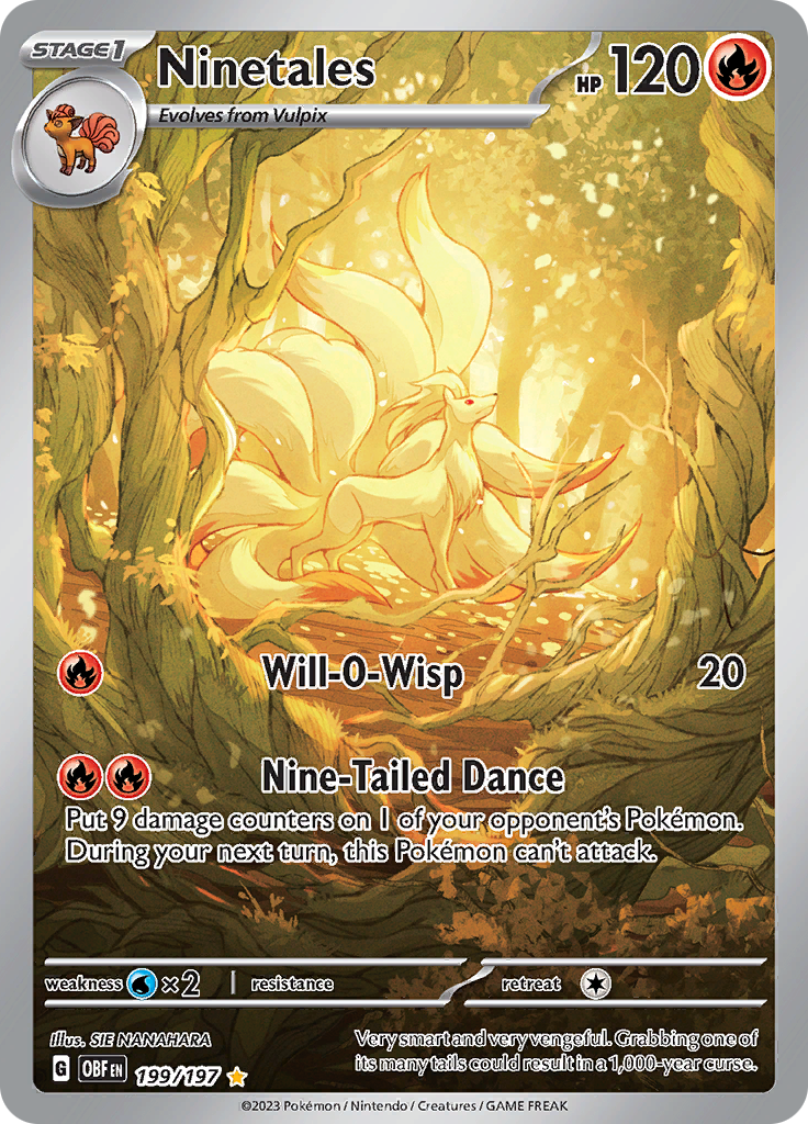 Ninetales 199/197 from Obsidian Flames (OBF) - Illustration Rare English Pokémon TCG single card
