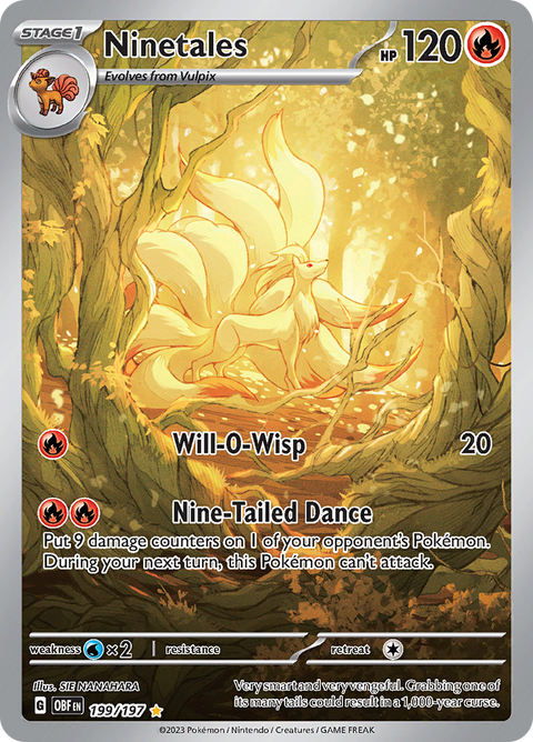 Ninetales 199/197 from Obsidian Flames (OBF) - Illustration Rare English Pokémon TCG single card