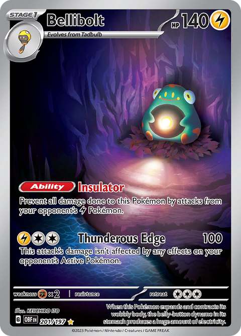 Bellibolt 201/197 from Obsidian Flames (OBF) - Illustration Rare English Pokémon TCG single card