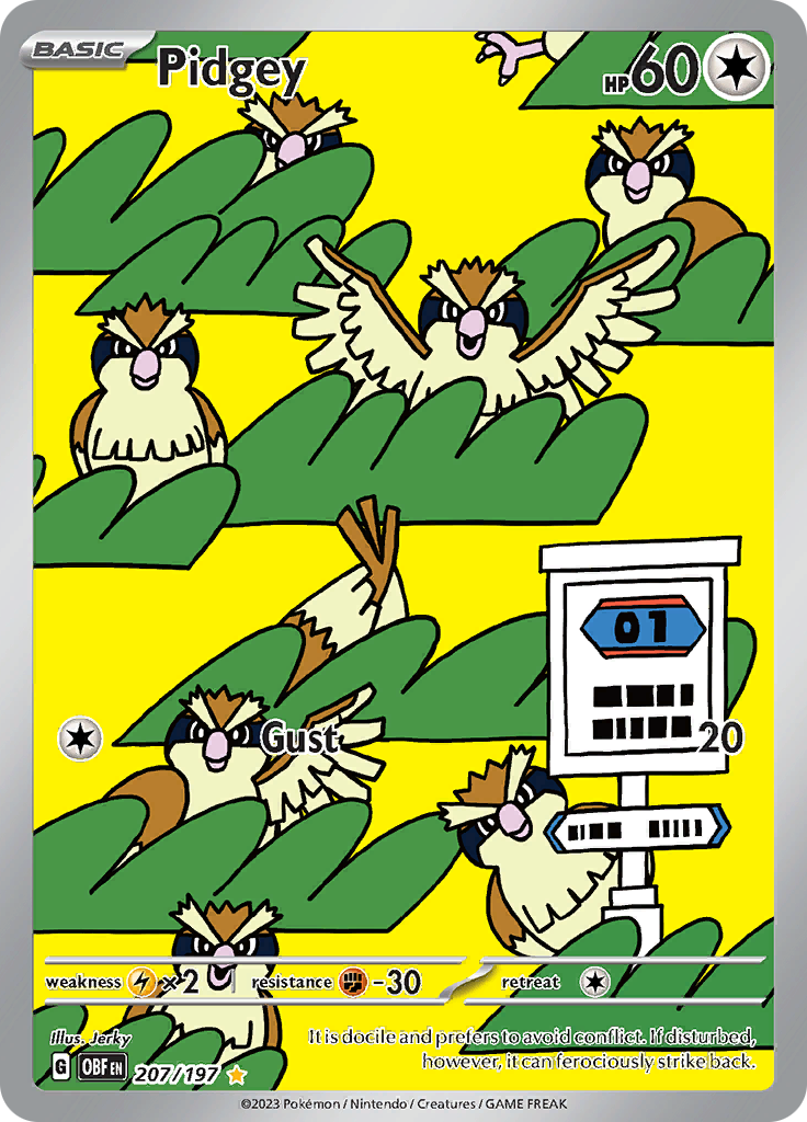 Pidgey 207/197 from Obsidian Flames (OBF) - Illustration Rare English Pokémon TCG single card