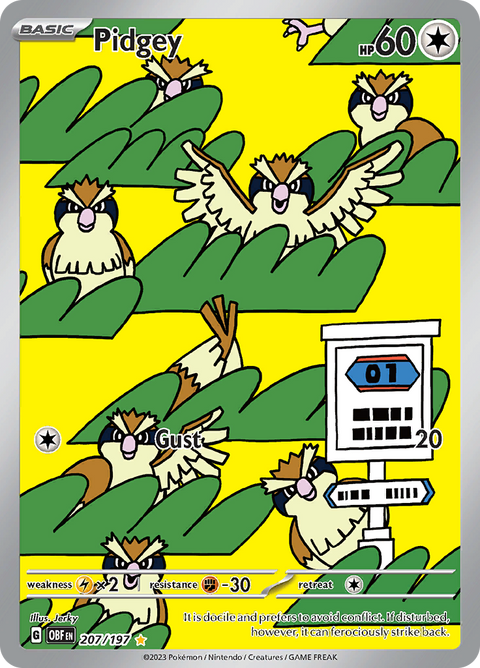 Pidgey 207/197 from Obsidian Flames (OBF) - Illustration Rare English Pokémon TCG single card