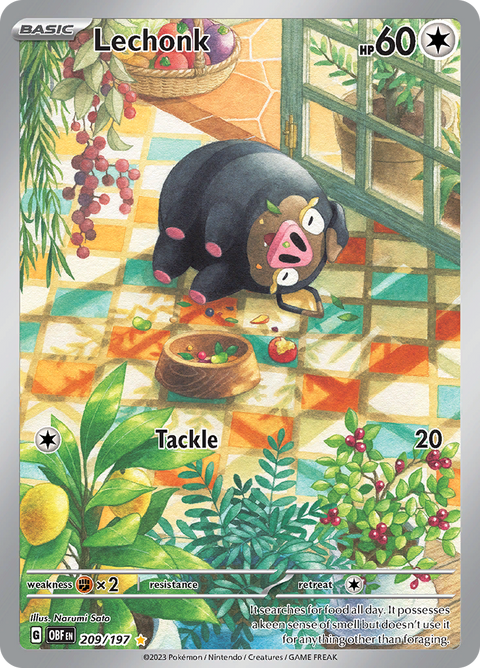 Lechonk 209/197 from Obsidian Flames (OBF) - Illustration Rare English Pokémon TCG single card