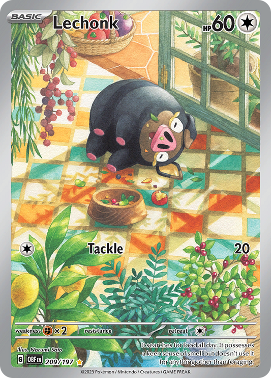 Lechonk 209/197 from Obsidian Flames (OBF) - Illustration Rare English Pokémon TCG single card
