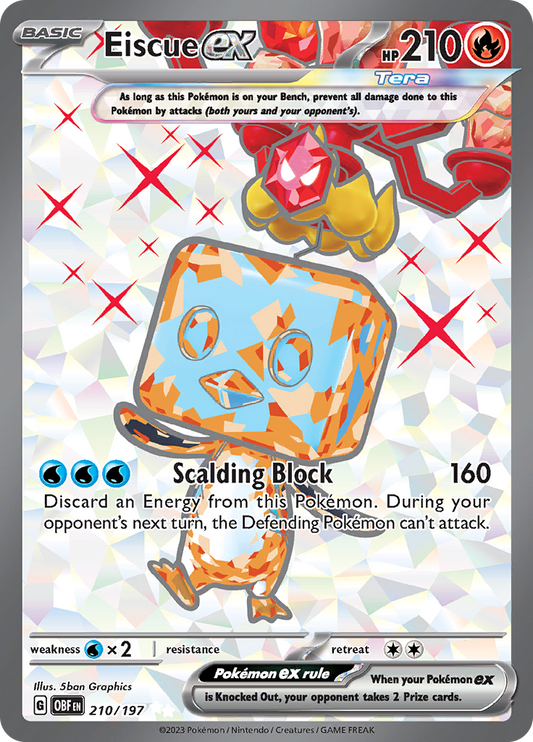 Eiscue ex 210/197 from Obsidian Flames (OBF) - Ultra Rare English Pokémon TCG single card