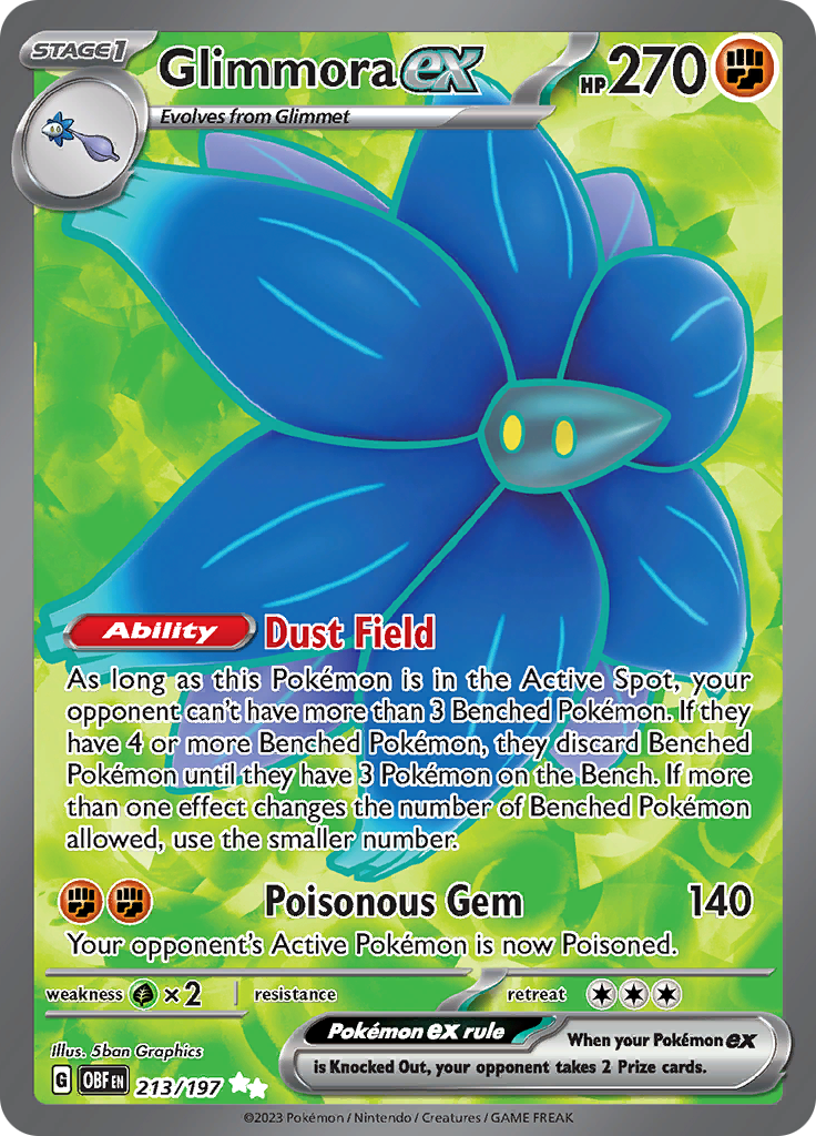 Glimmora ex 213/197 from Obsidian Flames (OBF) - Ultra Rare English Pokémon TCG single card