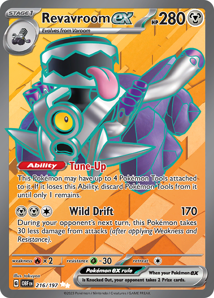 Revavroom ex 216/197 from Obsidian Flames (OBF) - Ultra Rare English Pokémon TCG single card