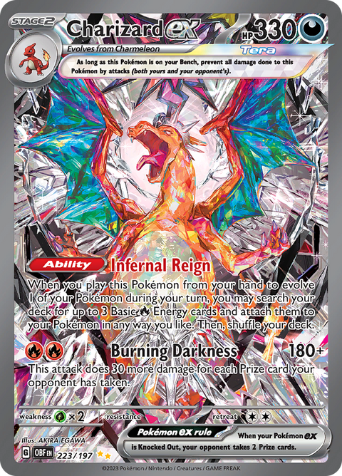 Charizard ex 223/197 from Obsidian Flames (OBF) - Special Illustration Rare English Pokémon TCG single card