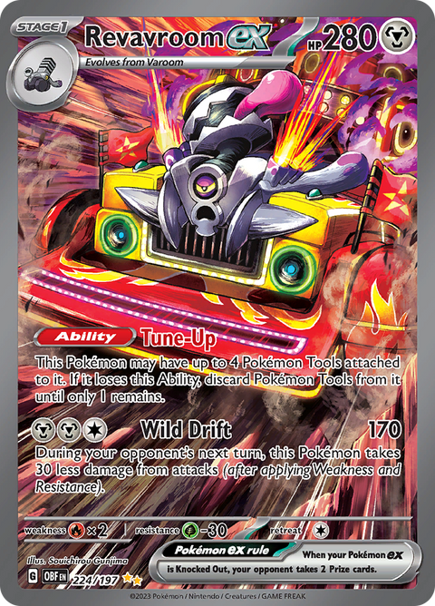 Revavroom ex 224/197 from Obsidian Flames (OBF) - Special Illustration Rare English Pokémon TCG single card