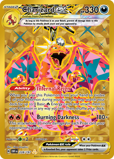 Charizard ex 228/197 from Obsidian Flames (OBF) - Hyper Rare English Pokémon TCG single card