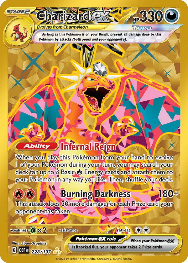 Charizard ex 228/197 from Obsidian Flames (OBF) - Hyper Rare English Pokémon TCG single card