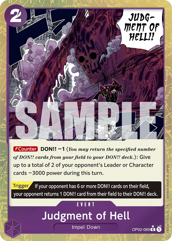Judgment of Hell (OP02-089) PRB01 Alternate Art (AA)