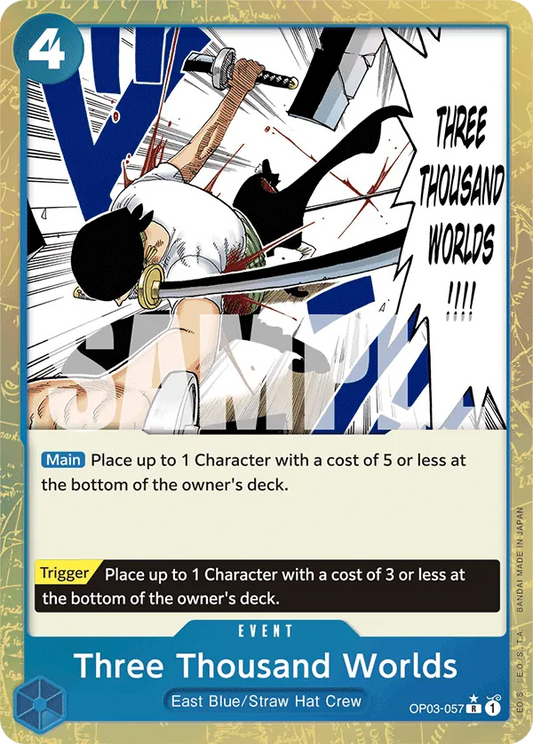 Three Thousand Worlds (OP03-057) PRB01 Alternate Art (AA)