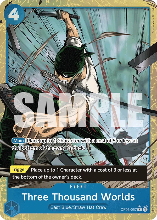 Three Thousand Worlds (OP03-057) PRB01 Alternate Art (AA)