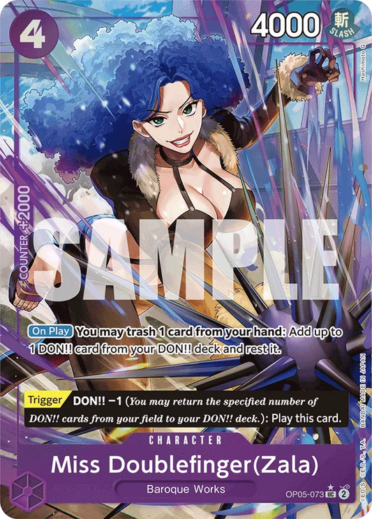 Miss Doublefinger(Zala) (OP05-073) PRB01 Alternate Art (AA)