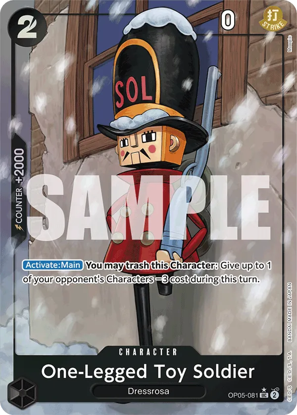 One-Legged Toy Soldier (OP05-081) PRB01 Alternate Art (AA)