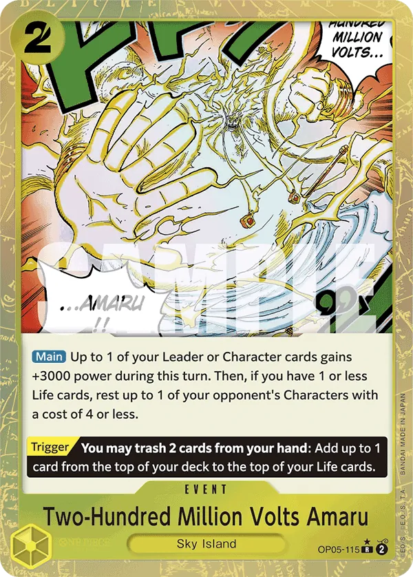 Two-Hundred Million Volts Amaru (OP05-115) PRB01 Alternate Art (AA)
