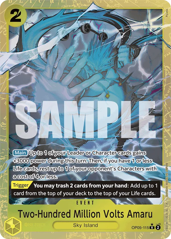 Two-Hundred Million Volts Amaru (OP05-115) PRB01 Alternate Art (AA)