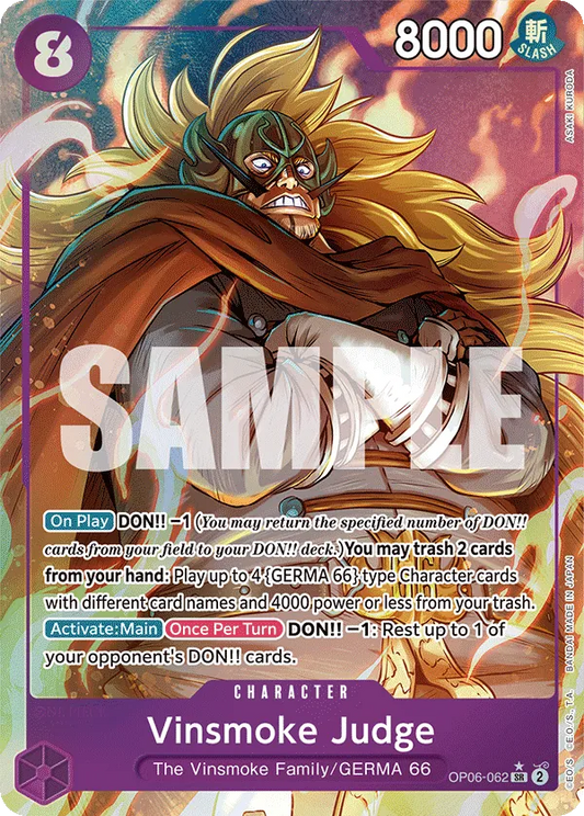Vinsmoke Judge (OP06-062) OP06 Alternate Art (AA)