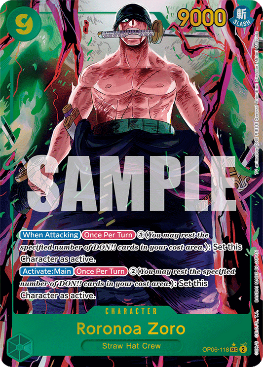 Roronoa Zoro (OP06-118) OP06 Secret Rare (SEC) Alt Art (AA)