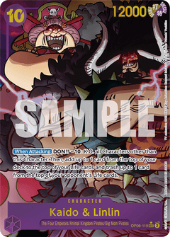 Kaido & Charlotte Linlin (OP08-119) OP08 Secret Rare (SEC) Alt Art (AA)