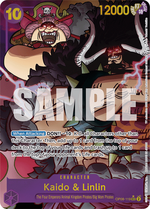 Kaido & Charlotte Linlin (OP08-119) OP08 Secret Rare (SEC) Alt Art (AA)