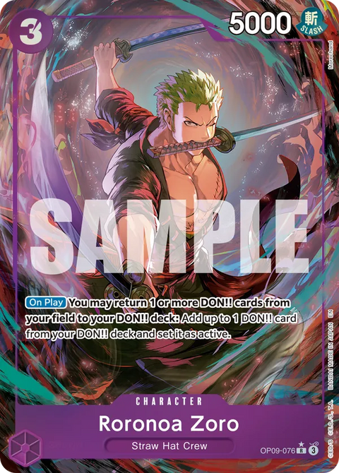 Roronoa Zoro (OP09-076) PRB02 Alternate Art (AA)