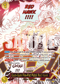 Gum-Gum Fire-Fist Pistol Red Hawk (OP11-114) OP11 Event Manga Rare