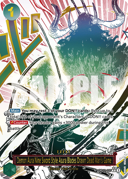 Demon Aura Nine Sword Style Asura Blades Drawn Dead Man's Game (OP12-037) OP12 Event Manga Rare