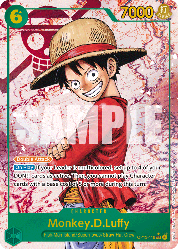 Monkey D. Luffy (OP13-118) OP13 Secret Rare (SEC) Alt Art (AA)