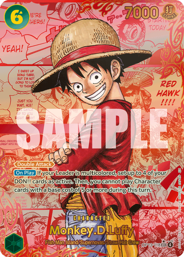 Monkey D. Luffy (OP13-118) OP13 Red Manga Rare