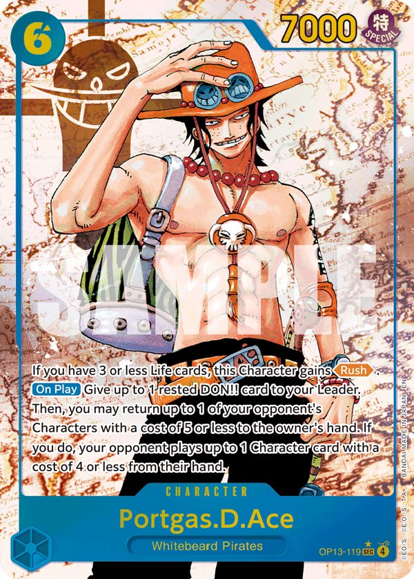 Portgas D. Ace (OP13-119) OP13 Secret Rare (SEC) Alt Art (AA)