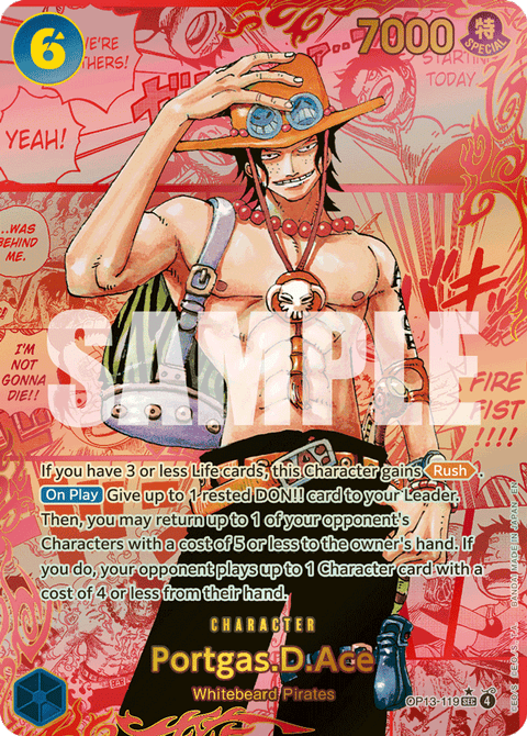 Portgas D. Ace (OP13-119) OP13 Red Manga Rare