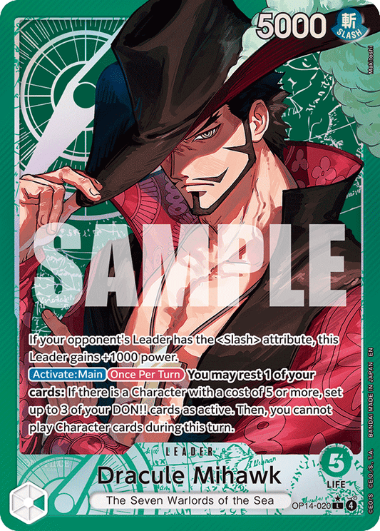 Dracule Mihawk (OP14-020) OP14-EB04 Leader Alt Art (AA)