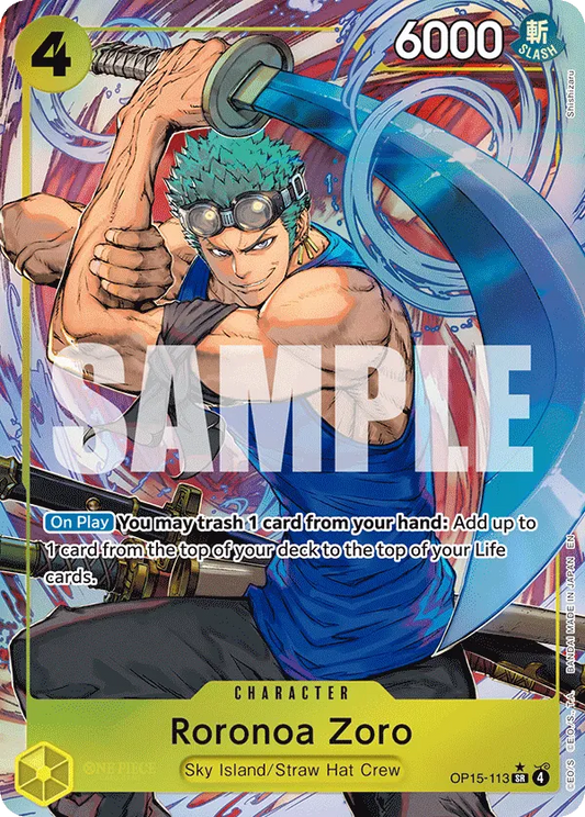 Roronoa Zoro (OP15-113) OP15-EB04 Alternate Art (AA)
